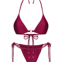 Nayeli Triangle Bikini Top Burgundy