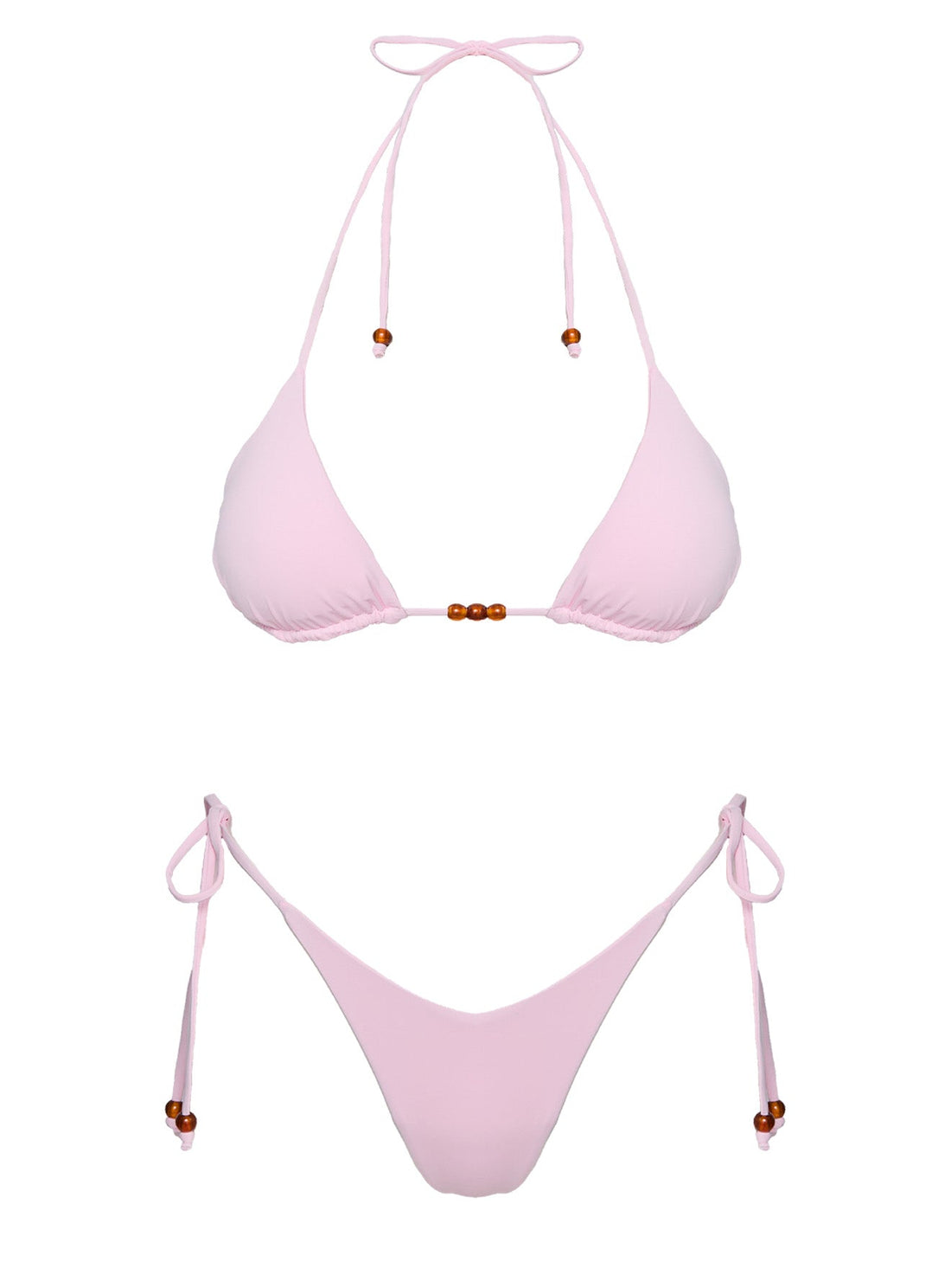 Glora Tie Side Beaded Bikini Bottom Pink