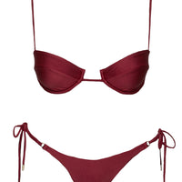 Presson Shine Underwire Bikini Top Burgundy