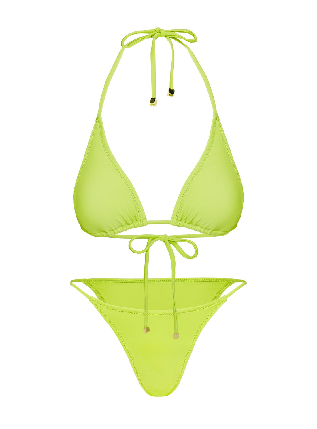 Palm Trees Triangle Bikini Top Green