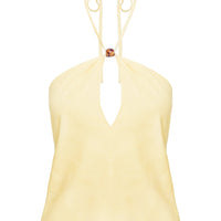 Santorini Crush Bead Detail Top Lemon