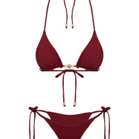 Dizon Tie Side Bikini Bottoms Burgundy