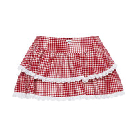 Sweet Surrender Skort Red Gingham