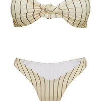 Nevaeh High Cut Bikini Bottoms Yellow Stripe