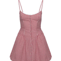 Toulouse Mini Dress Red Gingham