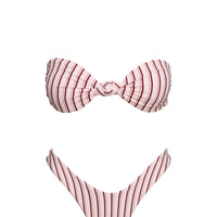 Tamrali Bandeau Bikini Top Pale Pink Stripe