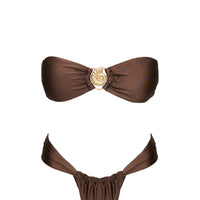 Summer Season Ruched Side Bikini Bottoms Brown