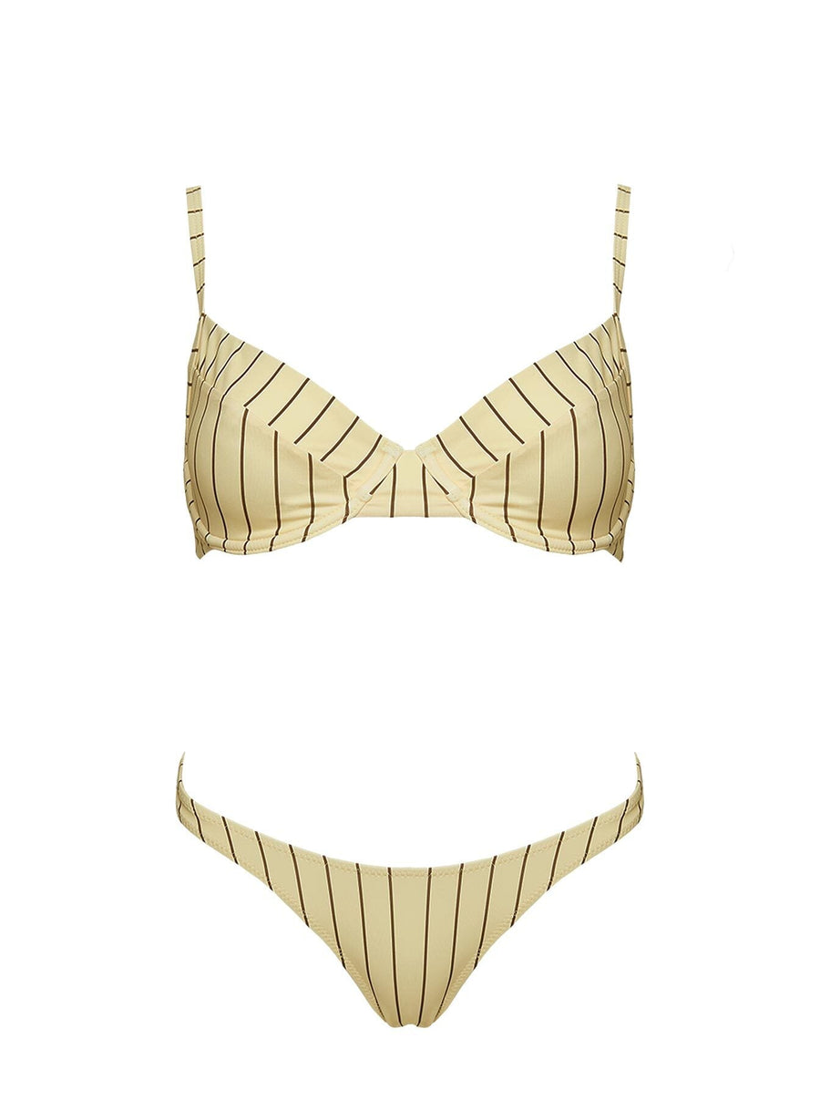 The Deep End Bikini Bottoms Yellow Stripe